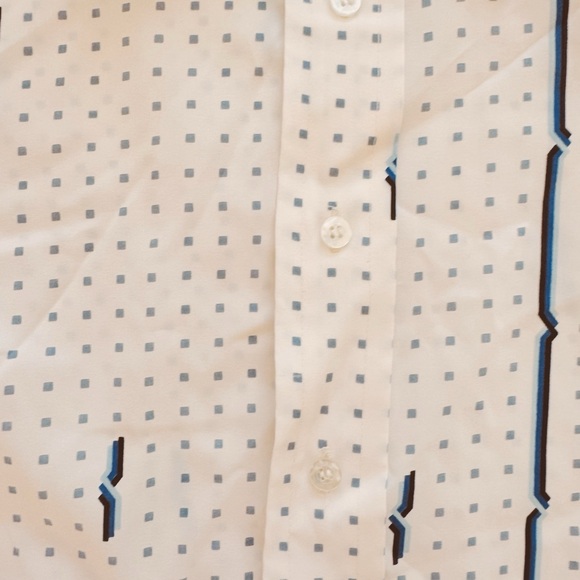 Vintage Men's Cream Patterned Shirt - Picture 3 of 4